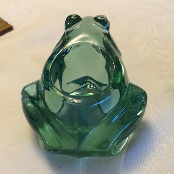 INDIANA GLASS  CO -FROG - SLEEPING KITTEN - TORTOISE  TEA LIGHT  HOLDER - Picture 4 of 16